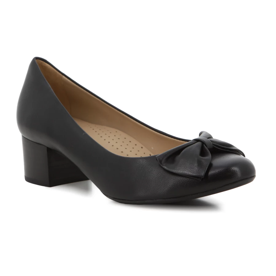 Soft Style Hush Puppies Maple Courts Black Polished Mestico Lexy Leather