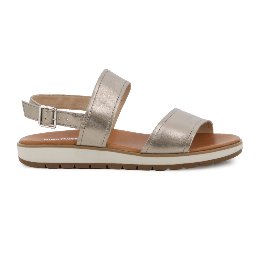 soft style Hush Puppies Mirella Sandals Chrome Gypsy Metallic Leather