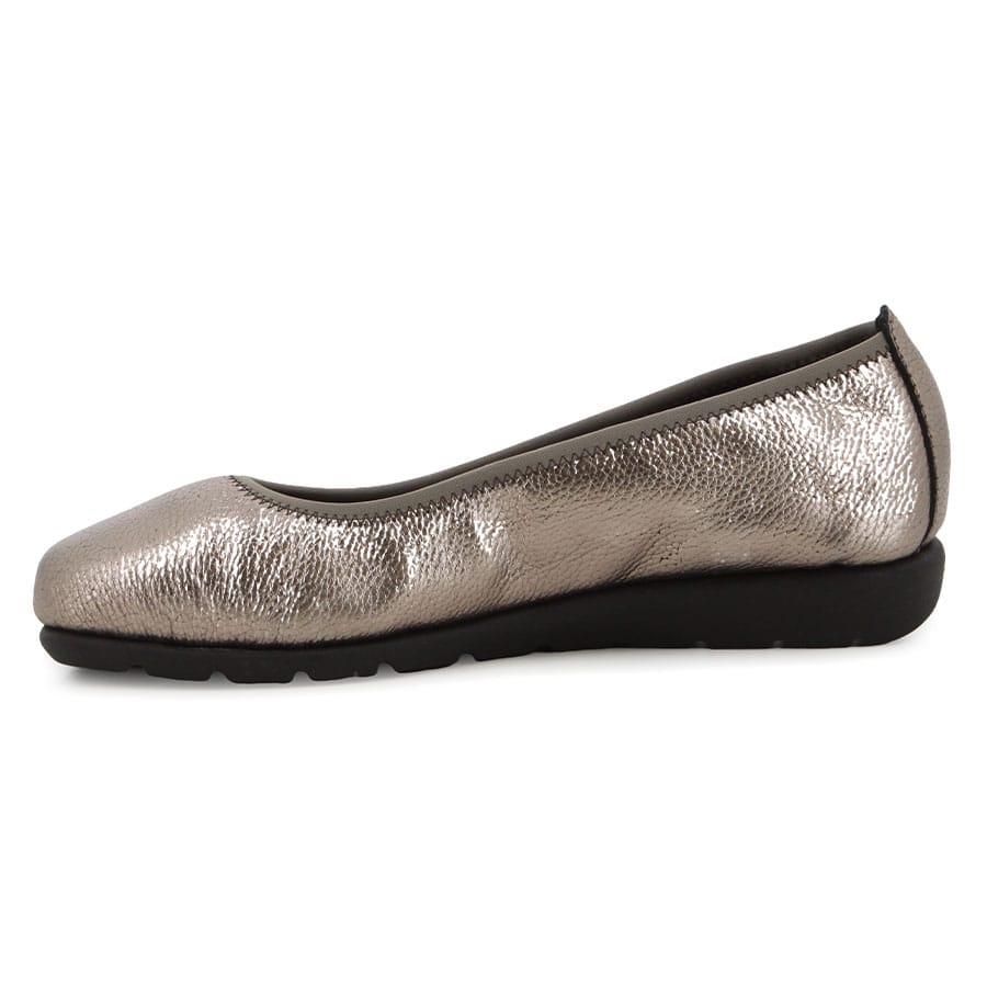 Soft Style Hush Puppies Momo Leather Flats Gunmetal