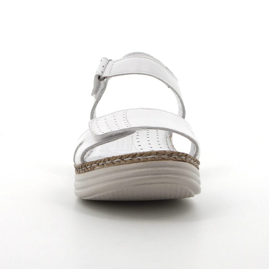 Soft Style Hush Puppies Nala Leather Sandals White Chrome