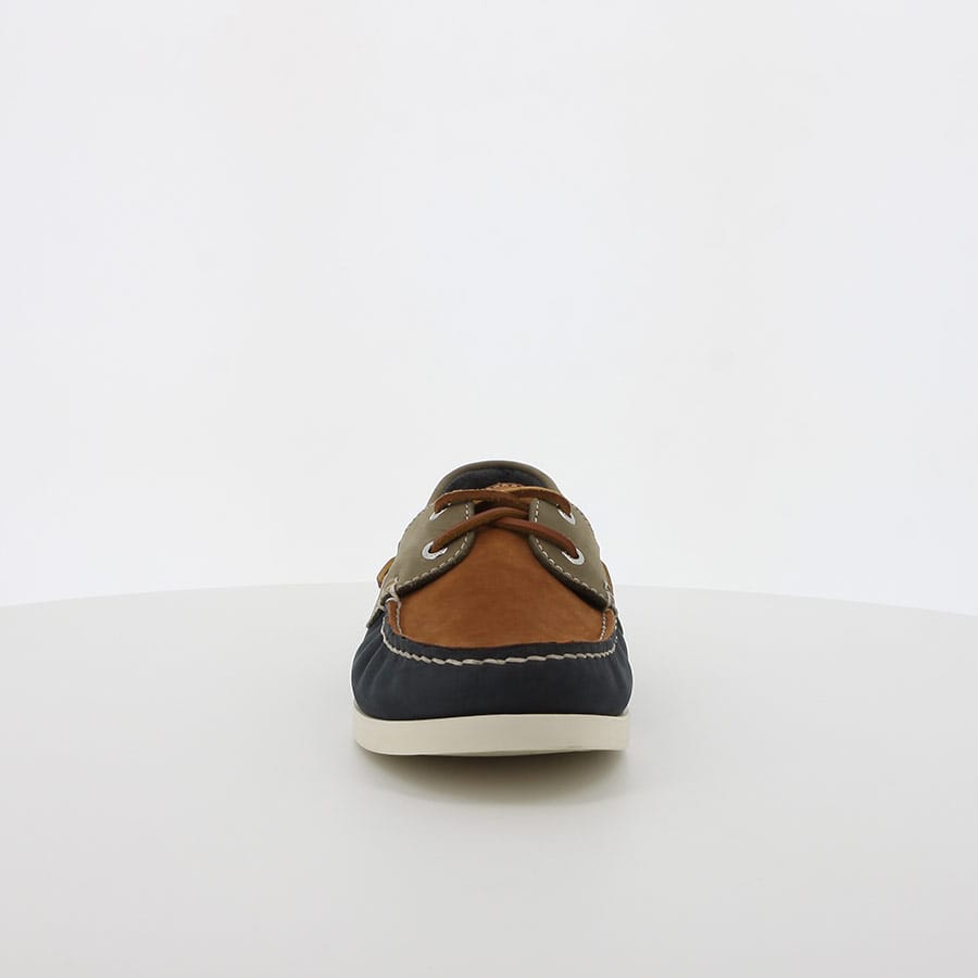 Soft Style Hush Puppies Nox Casual Boat Shoe Navy Olive Leather