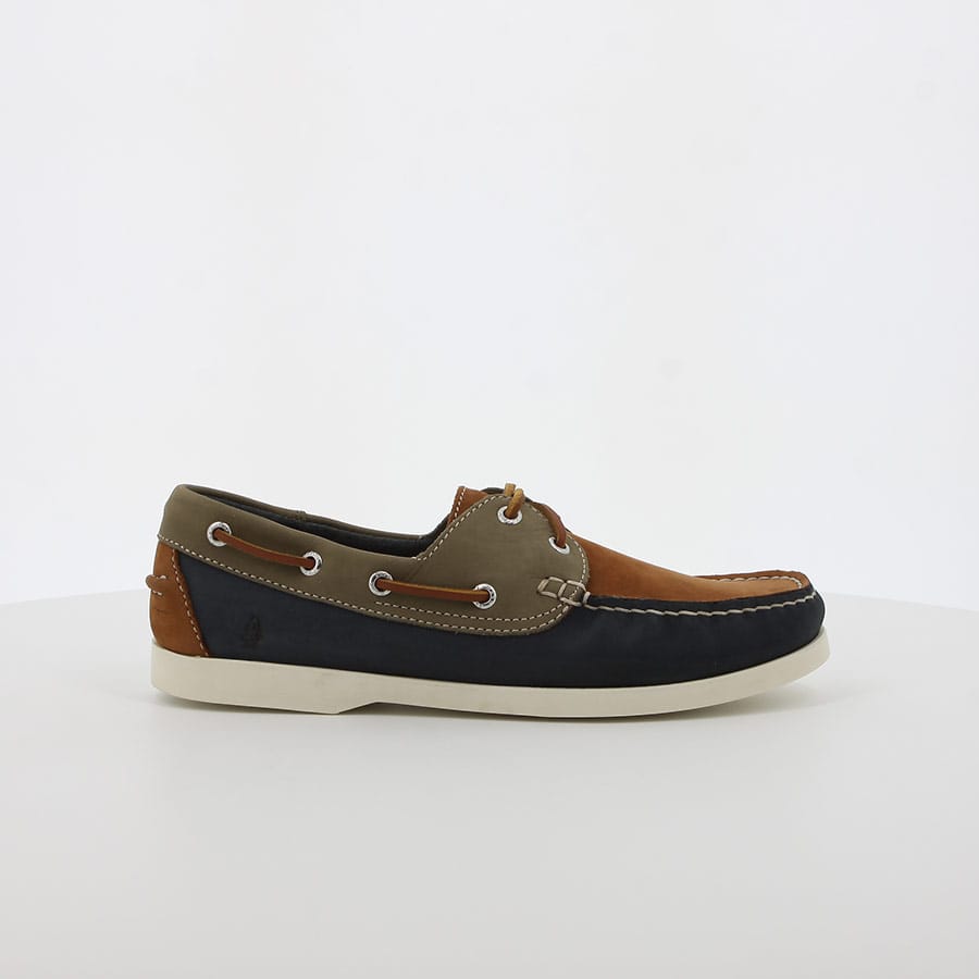 soft style Hush Puppies Nox Casual Boat Shoe Navy Olive Leather