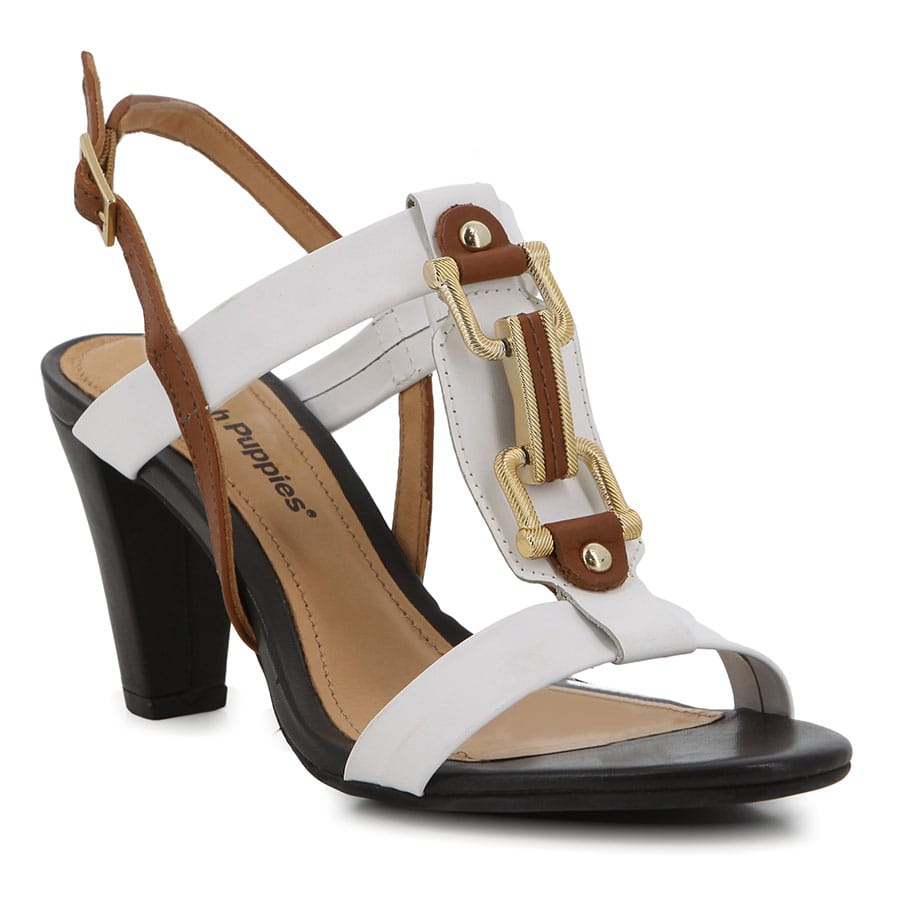 Soft Style Hush Puppies Orlan Heels Black White Leather