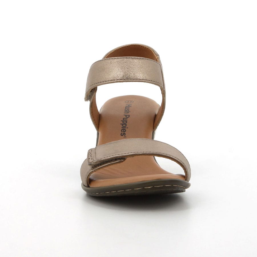 Soft Style Hush Puppies Quinn Leather Mid Heels Gravel Metallic