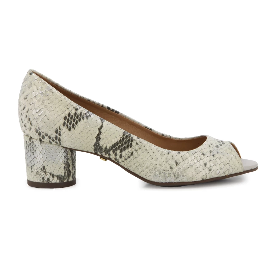 soft style Hush Puppies Salima Heels Grey Snake Leather