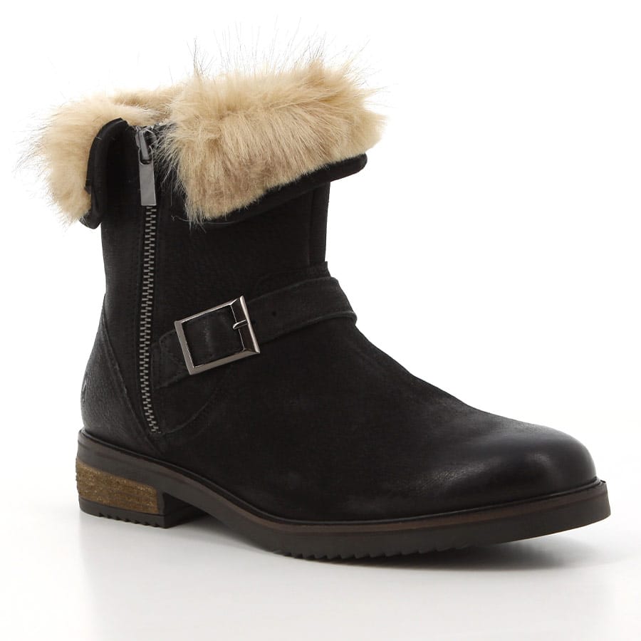 Soft Style Hush Puppies Tyler Ankle Boots Black Leather