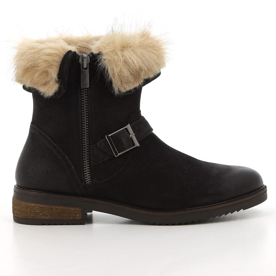 soft style Hush Puppies Tyler Ankle Boots Black Leather