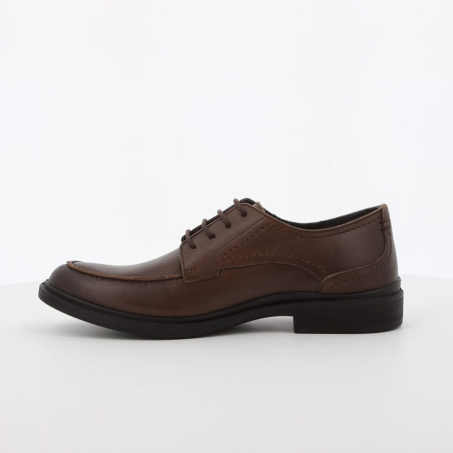 Soft Style Hush Puppies Victor Mocc Toe Lace Up Leather Shoes Dark Tan Leather