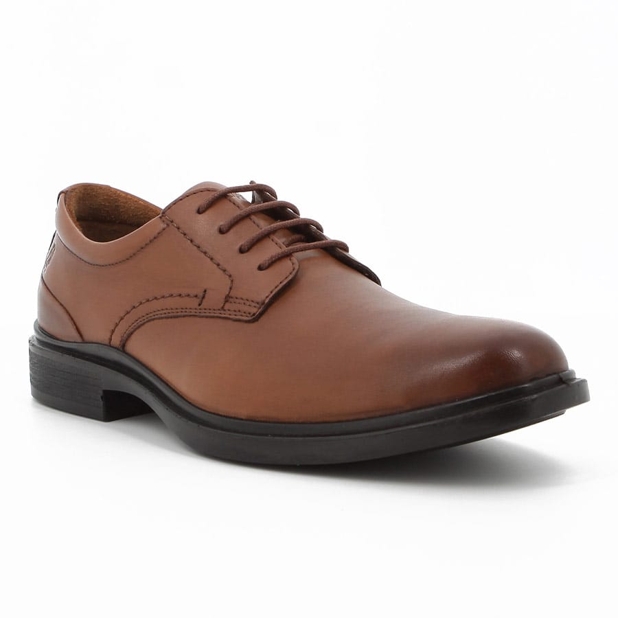 Soft Style Hush Puppies Victor Plain Toe Lace Up Dark Tan Leather