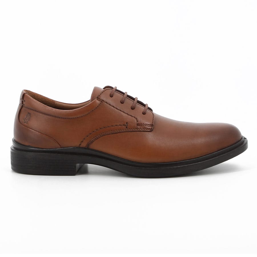 soft style Hush Puppies Victor Plain Toe Lace Up Dark Tan Leather