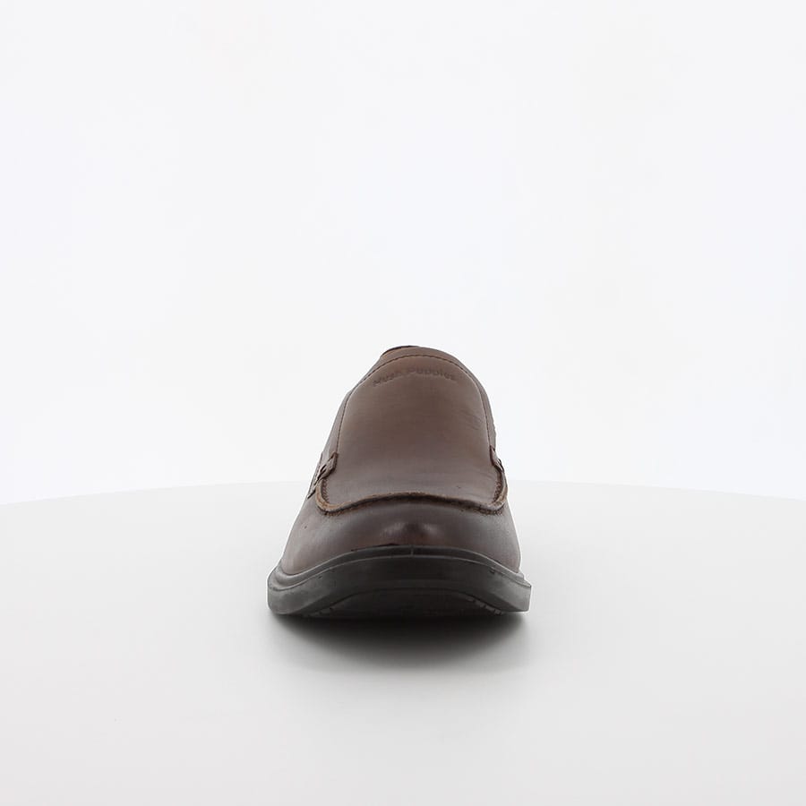 Soft Style Hush Puppies Victor Plain Toe Slip On Dark Tan Leather