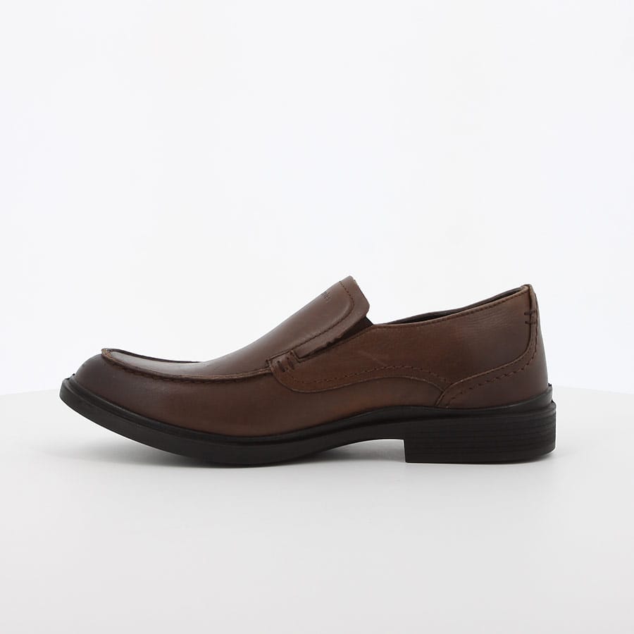 Soft Style Hush Puppies Victor Plain Toe Slip On Dark Tan Leather