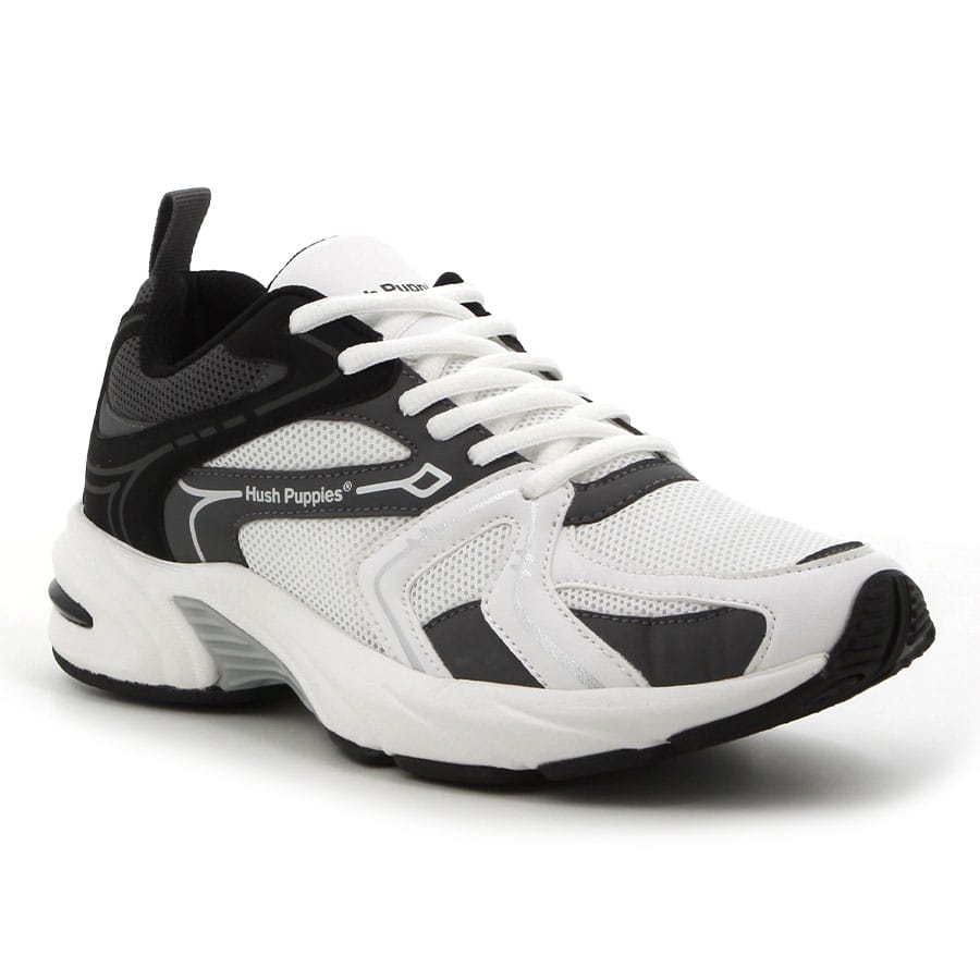 Soft Style Hush Puppies Wally Sneakers White Black Grey PU