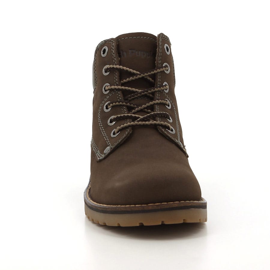 Soft Style Hush Puppies Wrangle Leather Ankle Boots Dark Olive