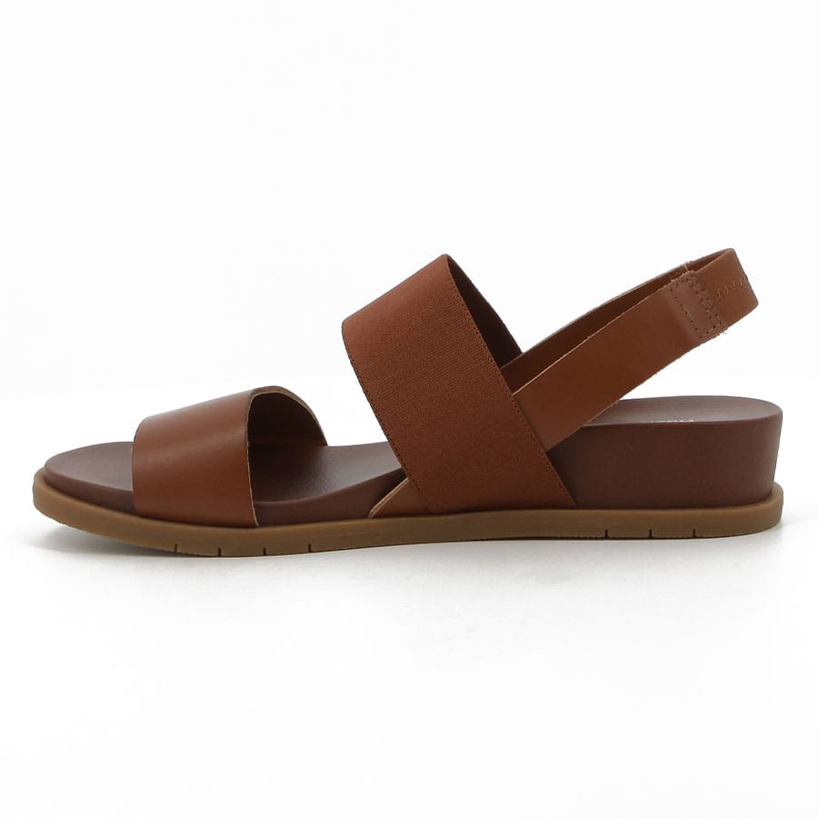 Soft Style Hush Puppies Zura Leather Sandals Cognac