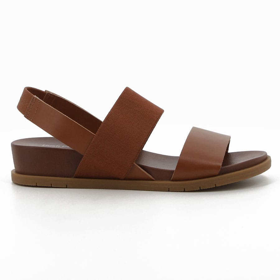 soft style Hush Puppies Zura Leather Sandals Cognac