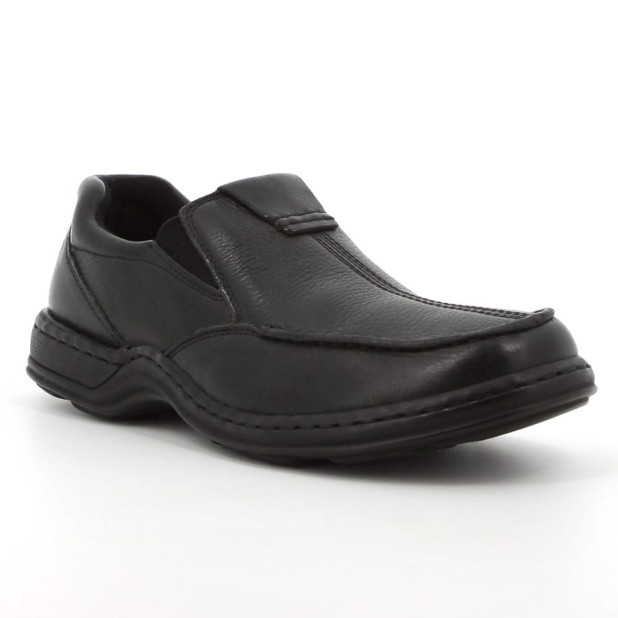 Soft Style Sawyer II Casual Leather Slip On Shoes Black
