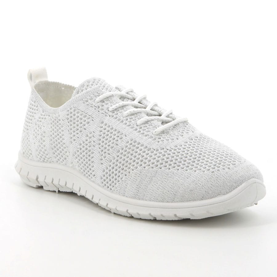 Soft Style Soft Nantai Lurex Lace Up Sneakers White