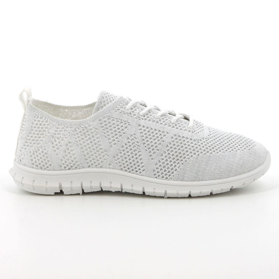 soft style Soft Nantai Lurex Lace Up Sneakers White