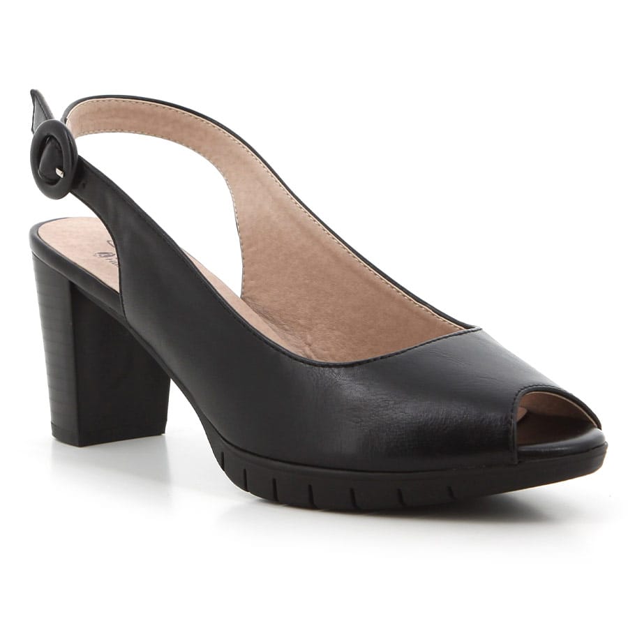 Soft Style Soft Sindy Block Heel Slingback Sandals Black