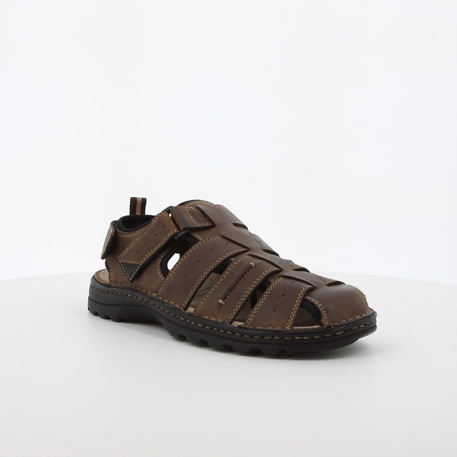Soft Style Big Foot Leather Sandals Chestnut
