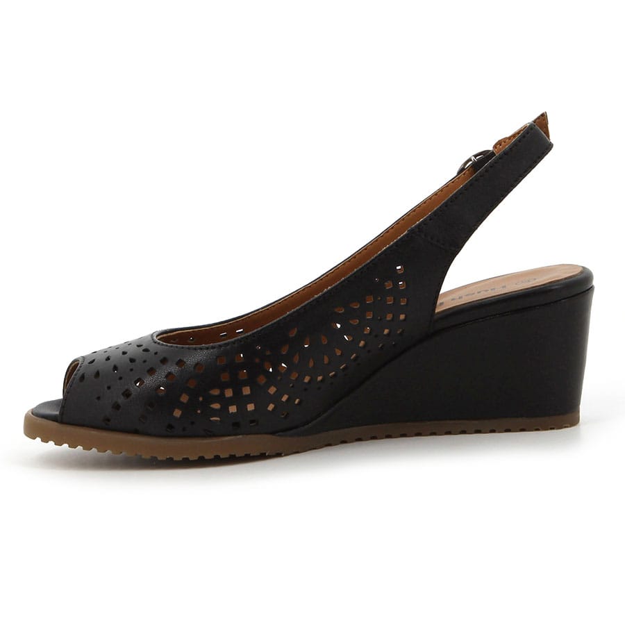 Soft Style Hush Puppies Katya Wedges Black Leather