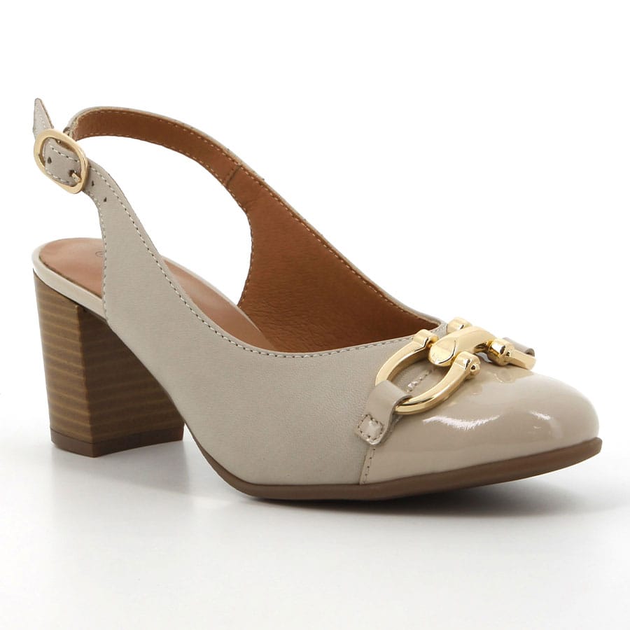 Soft Style Hush Puppies Poppy Heels Beige Leather
