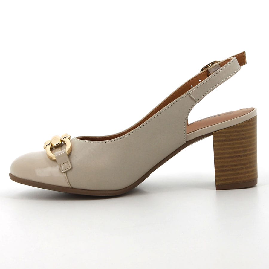 Soft Style Hush Puppies Poppy Heels Beige Leather