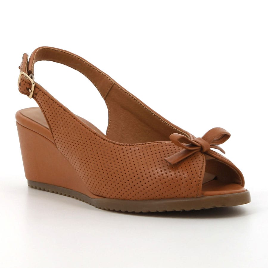 Soft Style Hush Puppies Saffron Wedges Tan Leather