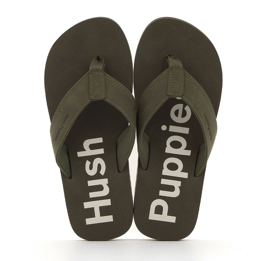 Soft Style Hush Puppies Stomp Thongs Olive Stone