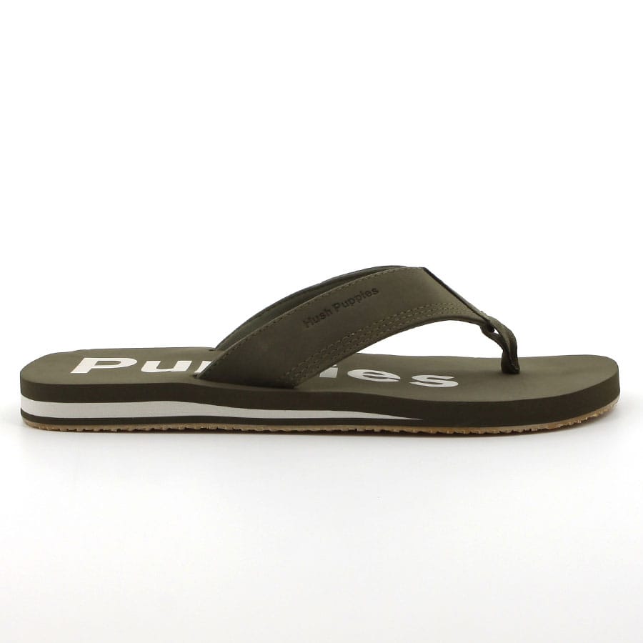 soft style Hush Puppies Stomp Thongs Olive Stone