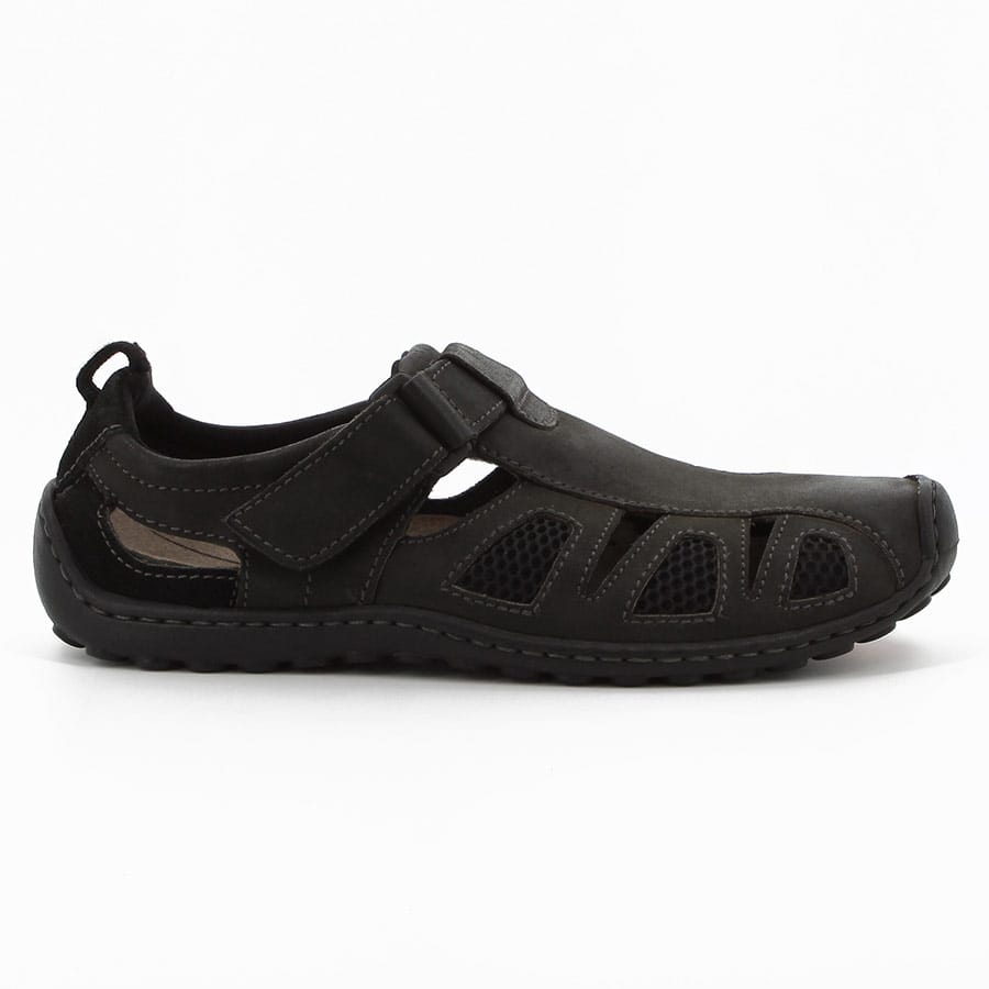soft style Nebula Leather Sandals Black