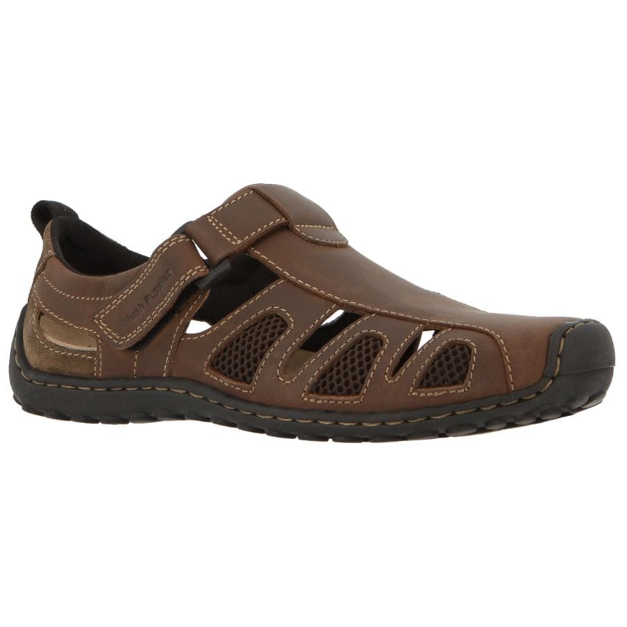 soft style Nebula Leather Sandals Brown
