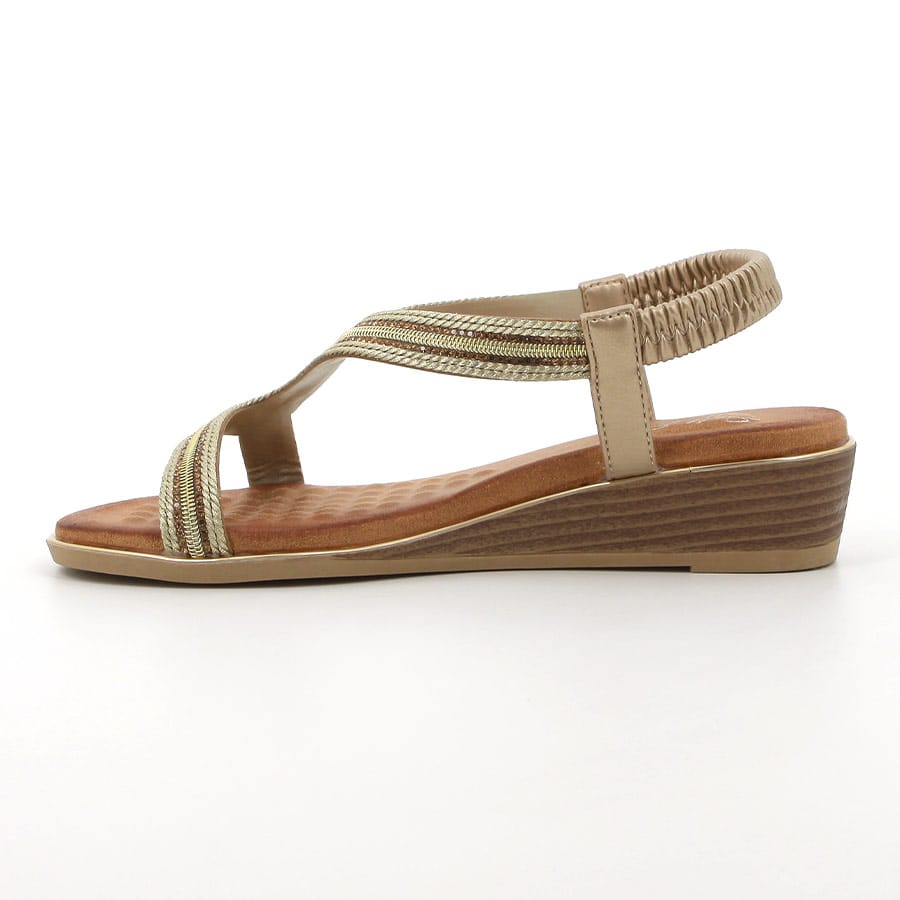 Soft Style Soft Naila Sandal Wedges Light Gold