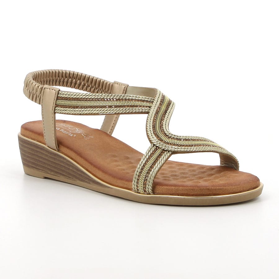 Soft Style Soft Naila Sandal Wedges Light Gold