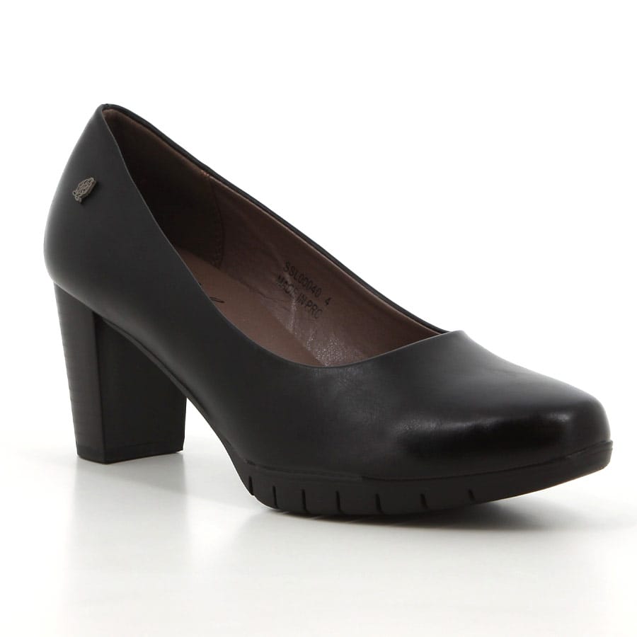 Soft Style Soft Sian Block Heel Courts Black