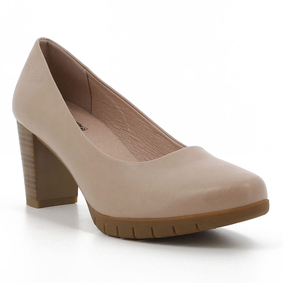 Soft Style Soft Sian Block Heel Courts Nude