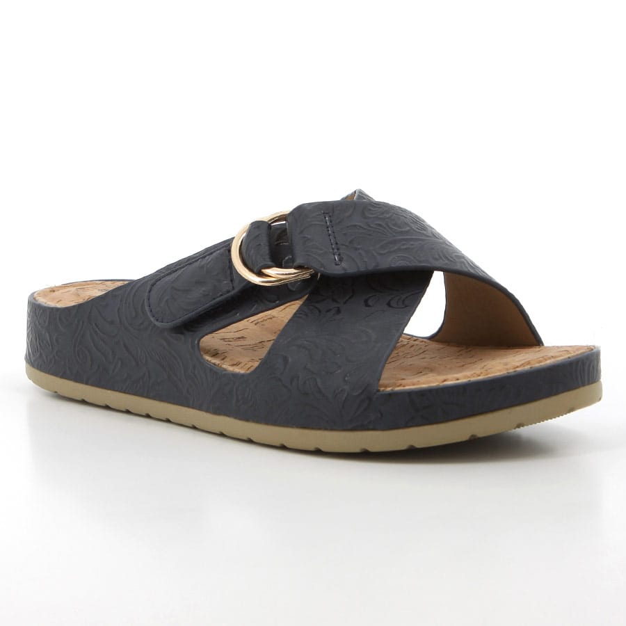 Soft Style Soft Tanika Emboss Comfort Sandals Navy