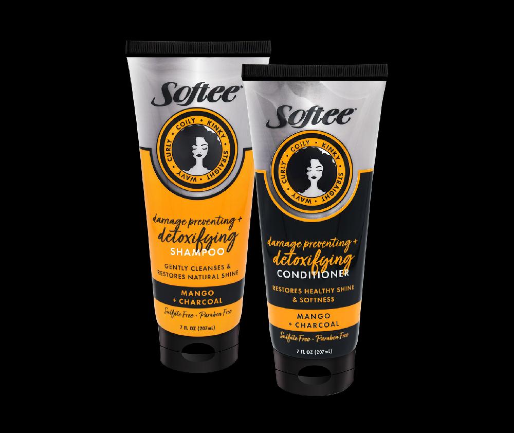 Softee Mango + Charcoal Damage Preventing & Detoxifying Shampoo