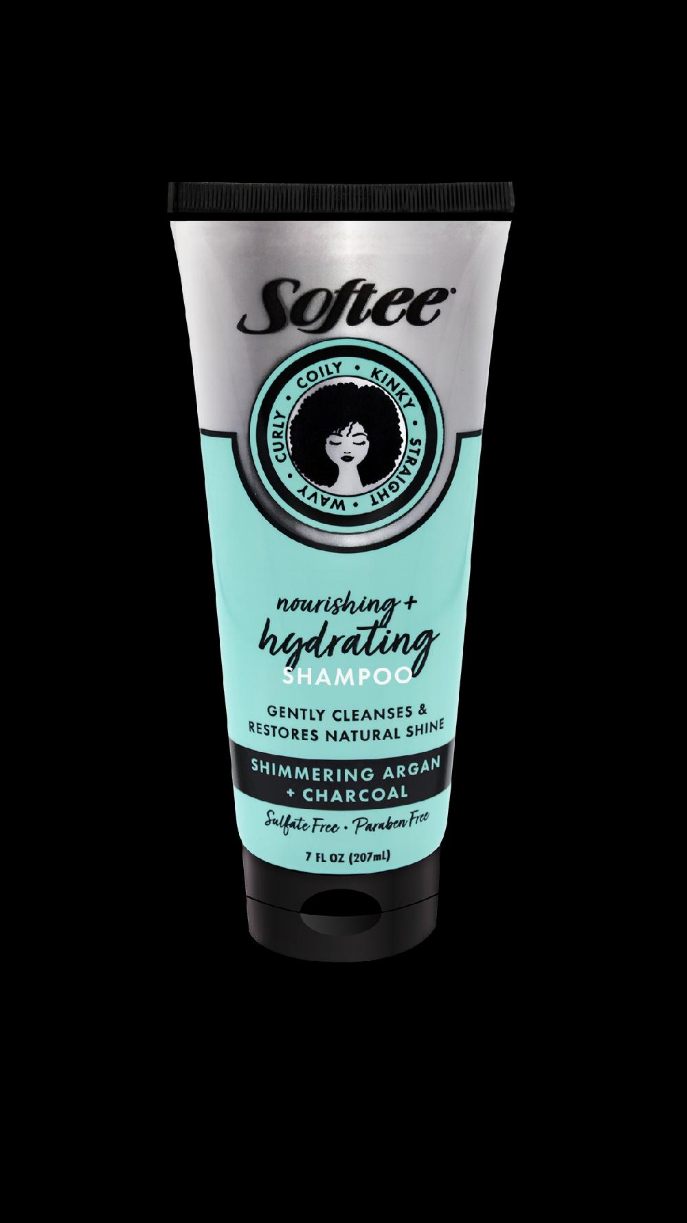 softee Shimmering Argan + Charcoal Nourishing & Hydrating Shampoo