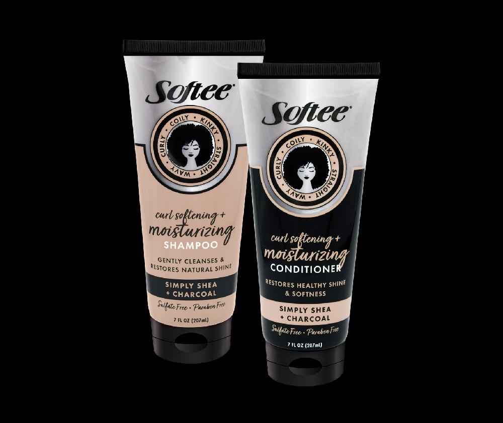 Softee Simply Shea + Charcoal Curl Softening & Moisturizing Shampoo