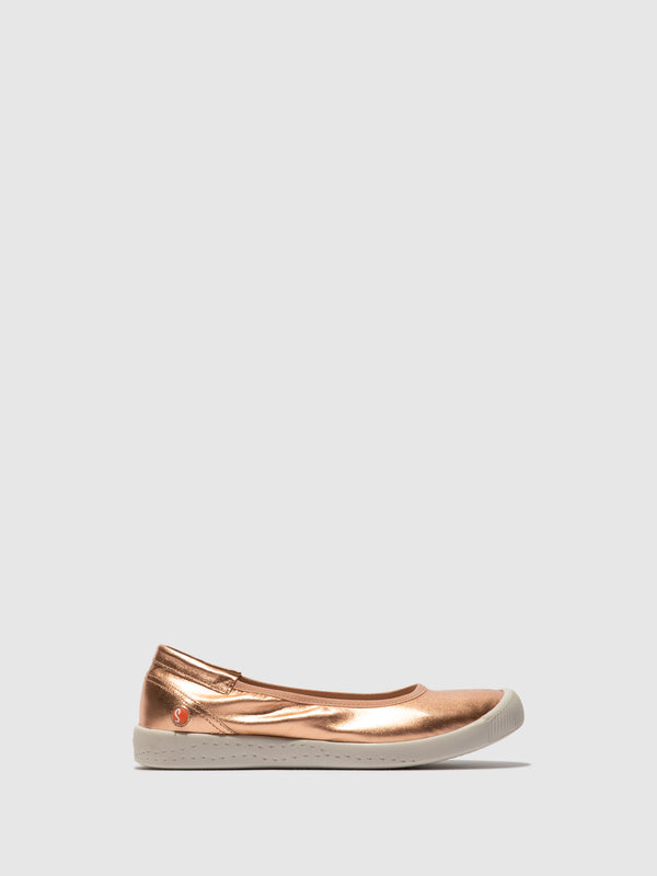 softinos Elasticated Ballerinas ILMEI737SOF LAMINATO ROSE