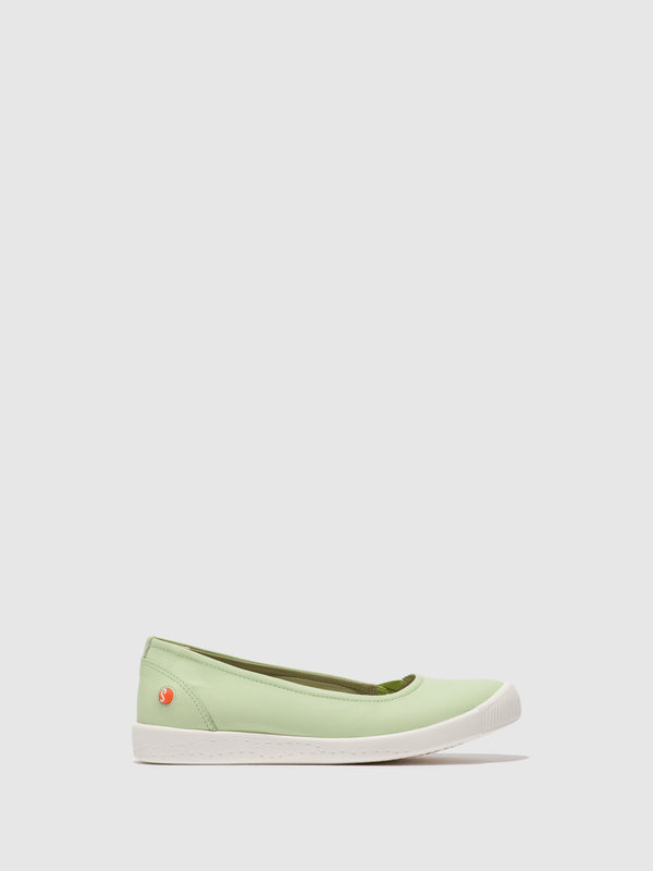Softinos Elasticated Ballerinas ILSA676SOF SMOOTH LIGHT GREEN