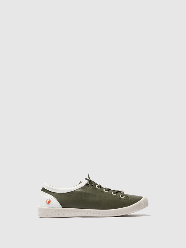 Softinos Elasticated Trainers ISLAII557SOF OLIVE/WHITE