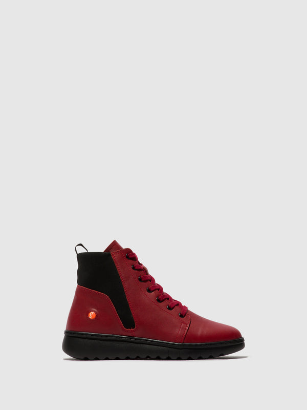 Softinos Lace-up Ankle Boots EDIN713SOF RED/BLACK NEOPRENE