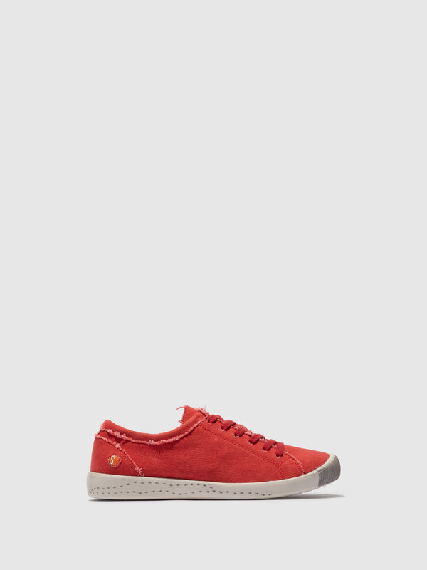 Softinos Lace-up Trainers ISLA154SOF RECYCLED COTTON RED