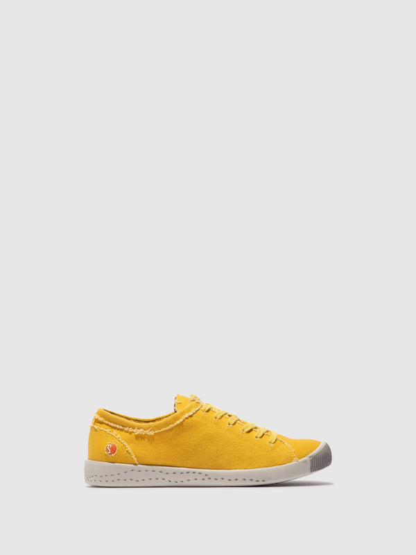 softinos Lace-up Trainers ISLA154SOF RECYCLED COTTON YELLOW