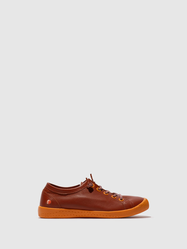 Softinos Lace-up Trainers ISLAII557SOF BRICK BROWN W/ORANGE SOLE