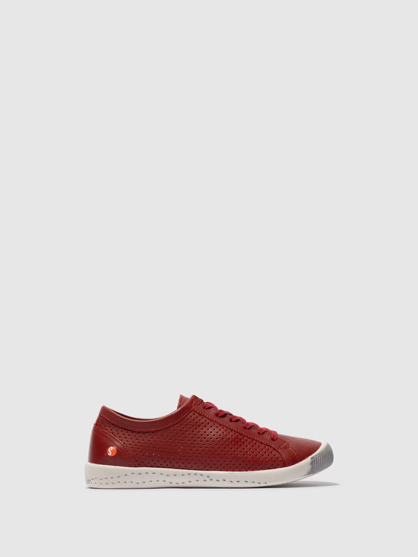 softinos Lace-up Trainers ICA388SOF RED LEATHER