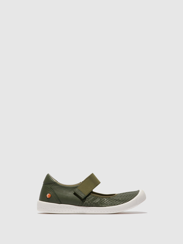 Softinos Velcro Ballerinas IGLU720SOF OLIVE